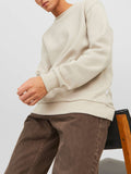 Jack e Jones Felpa Jjebradley Sweat Uomo 12249341 Moonbeam - Avorio