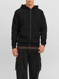 Jack e Jones Felpa Zip Jcolegacy Sweat Scuba Uomo 12249342 Black - Nero