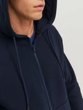 Jack e Jones Felpa Zip Jjebradley Sweat Uomo 12249342 Navy Blazer - Blu