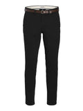 Jack e Jones Pantalone Chino Jpstmarco Adam Belted Uomo 12288598 Black - Nero