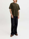 Jack e Jones T-shirt Jjedover Slub Uomo 12288897 Rosin - Verde