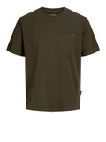 Jack e Jones T-shirt Jjedover Slub Uomo 12288897 Rosin - Verde