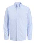 Jack e Jones Camicia Classica Jjeharvey Oxford Uomo 12293325 Chambray Blue - Celeste