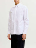 Jack e Jones Camicia Classica Jjeharvey Oxford Uomo 12293325 White - Bianco