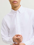 Jack e Jones Camicia Classica Jjeharvey Oxford Uomo 12293325 White - Bianco
