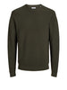 jack e jones pullover jjebrody knit crew uomo 12298311 rosin verde 167282007