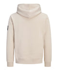 Jack e Jones Felpa Cappuccio Jjcleveland Sweat Uomo 12298441 Moonbeam - Avorio
