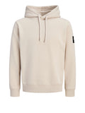 Jack e Jones Felpa Cappuccio Jjcleveland Sweat Uomo 12298441 Moonbeam - Avorio