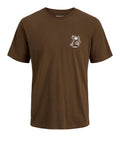 Jack e Jones T-shirt Uomo 12298481 Cocoa - Marrone