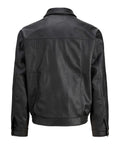 Jack e Jones Giubbino di Pelle Jjmarlon Uomo 12298762 Black - Nero