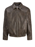 Jack e Jones Giubbino di Pelle Jjmarlon Uomo 12298762 Cocoa - Marrone