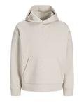 Jack e Jones Felpa Cappuccio Jjebarron Sweat Uomo 12298905 Moonbeam - Avorio