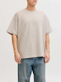 Jack e Jones T-shirt Jjebarron Tee Uomo 12298906 Moonbeam - Avorio