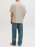 Jack e Jones T-shirt Jjebarron Tee Uomo 12298906 Moonbeam - Avorio