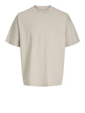 Jack e Jones T-shirt Jjebarron Tee Uomo 12298906 Moonbeam - Avorio