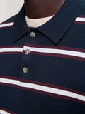 Jack e Jones Polo Joratocha Knit Stripe Uomo 12300867 Sky Captain - Blu