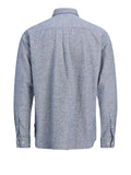 Jack e Jones Camicia Casual Jprharvey Twill Solid Uomo 12302264 Dark Navy - Blu