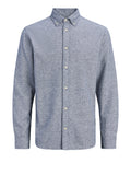 Jack e Jones Camicia Casual Jprharvey Twill Solid Uomo 12302264 Dark Navy - Blu