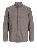 Jack e Jones Camicia Casual Jprbluharvey Twill Solid Uomo 12302264 Hot Fudge - Marrone