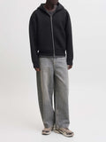 Jack e Jones Felpa Zip Jcolegacy Sweat Scuba Uomo 12302694 Black - Nero