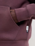 Jack e Jones Felpa Zip Jcolegacy Sweat Scuba Uomo 12302694 Fudge - Bordeaux