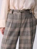 Liu Jo Pantalone Palazzo Donna CF6080T859A Sandy Big Check - Avorio