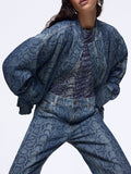 Liu Jo Bomber Filled Over Donna UF6509D0397 Den.blue Summ.animal - Denim