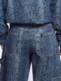 Liu Jo Jeans Straight Jeans Work Donna UF6519D0397 Den.blue Summ.animal - Denim
