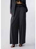 Liu Jo Pantalone Palazzo Donna WF6309T743A Dark Grey Melange - Grigio