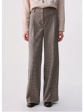 Liu Jo Pantalone Palazzo Donna WF6336T728A Mini Pied De Poule - Avorio