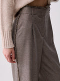 Liu Jo Pantalone Palazzo Donna WF6336T728A Mini Pied De Poule - Avorio