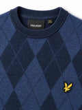 Lyle & Scott Pullover Uomo KN2517V Dark Navy Marl / Mid Navy Marl - Blu