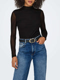 Only T-shirt Onlerica Mesh Donna 15141298 Black - Nero