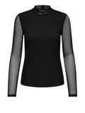 Only T-shirt Onlerica Mesh Donna 15141298 Black - Nero