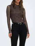 Only T-shirt Onlerica Mesh Donna 15141298 Coffee Bean - Marrone