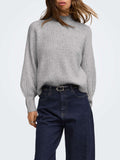 Only Pullover Donna 15248289 Light Grey Melange - Grigio
