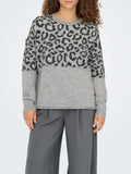 Only Pullover Onljade Animal Donna 15294969 Light Grey Melange - Grigio