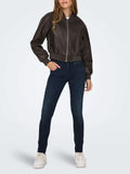 Only Giubbino di Pelle Onljane Faux Leather Washed Donna 15314240 Chocolate Brown - Marrone