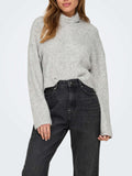 Only Pullover Donna 15321177 Light Grey Melange - Grigio