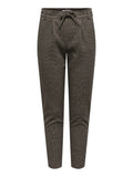 Only Pantalone Slim Donna 15329797 Walnut Black Houndstooth - Marrone