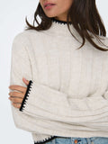 Only Pullover Donna 15329963 Pumice Stone W. Black - Avorio