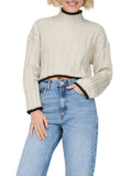 Only Pullover Donna 15329963 Pumice Stone W. Black - Avorio