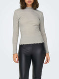Only Maglia Donna 15331094 Pumice Stone Silver Glitter - Avorio
