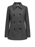 Only Cappotto Onlblake Peacoat Donna 15349215 Dark Grey Melange - Grigio