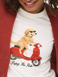 Only T-shirt Donna 15353246 Cloud Dancer Dog Ride - Bianco
