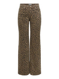 Only Pantalone Straight Onlmadison Donna 15355777 Animalier Beige - Maculato