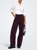 Only Pantalone Straight Onlgianna Silla Donna 15372521 Fudge - Bordeaux