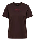 Only T-shirt Donna 15373449 Chocolate Plum Emb Offline - Marrone