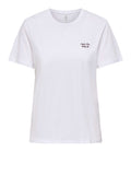 Only T-shirt Donna 15373449 Bright White Emb Voglia - Bianco