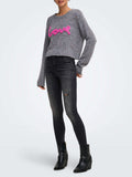 Only Pullover Donna 15375416 Dark Grey Melange - Grigio